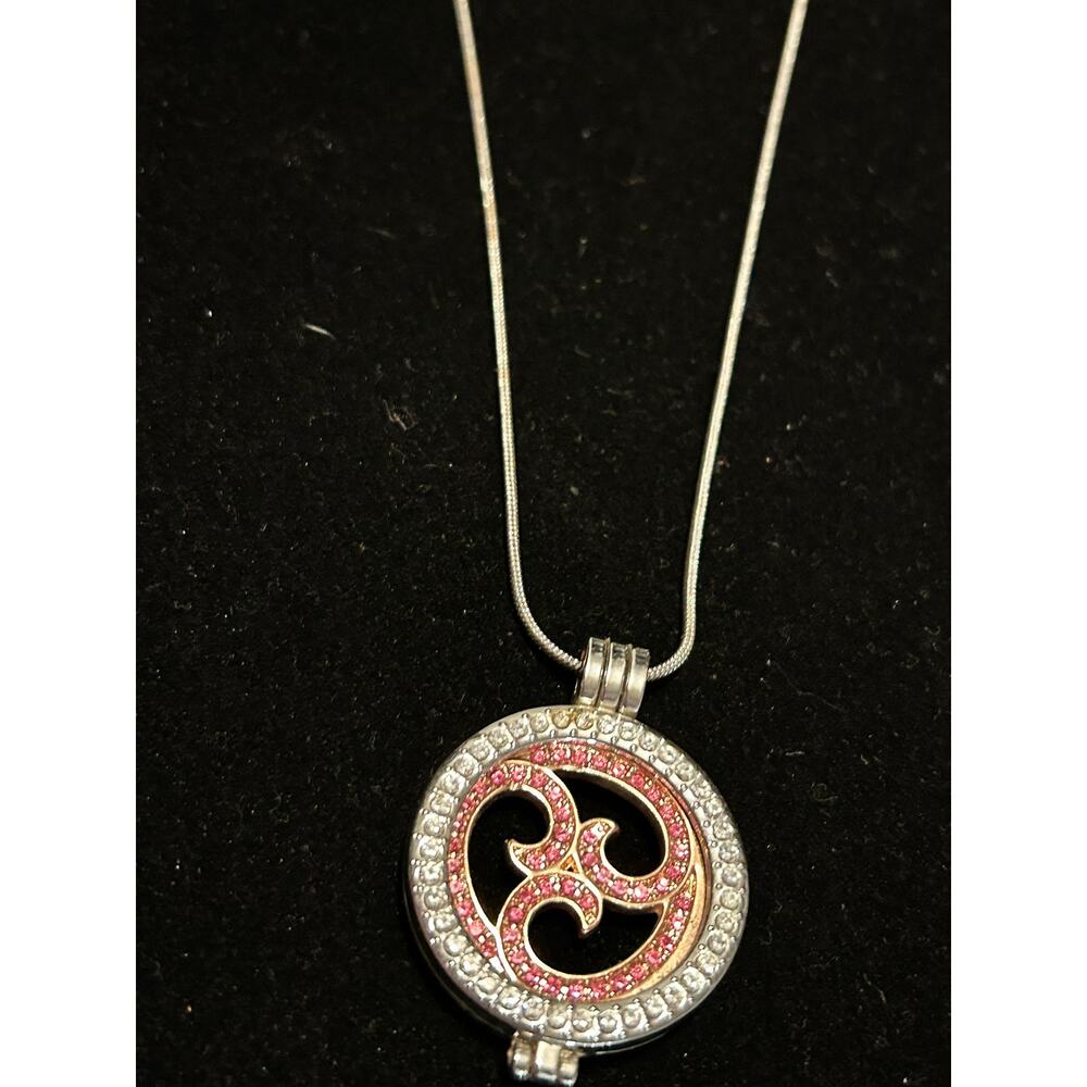Ganz Stainless Steel Aroma Locket Necklace Spinning Om Symbol Rose Gold 31" - Picture 7 of 7